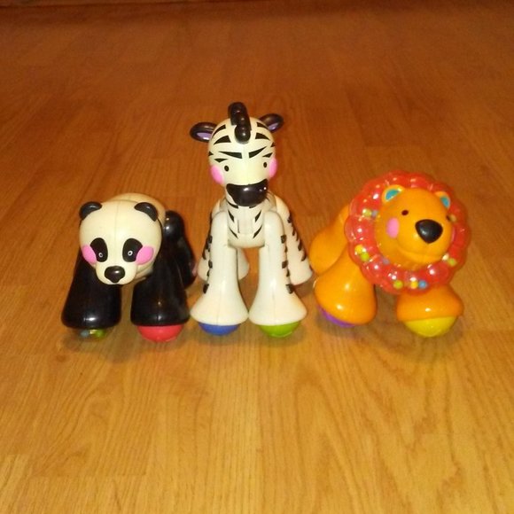 Like New! (THREE)  Amazing Animals Zoo Click Clack panda, Lion, Zebra - Picture 5 of 5